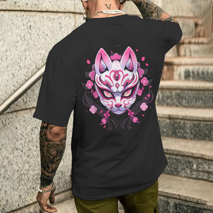 Japanese Sakura Mask Anime Manga Techwear Kawaii T-Shirt mit Rückendruck Geschenke für Ihn