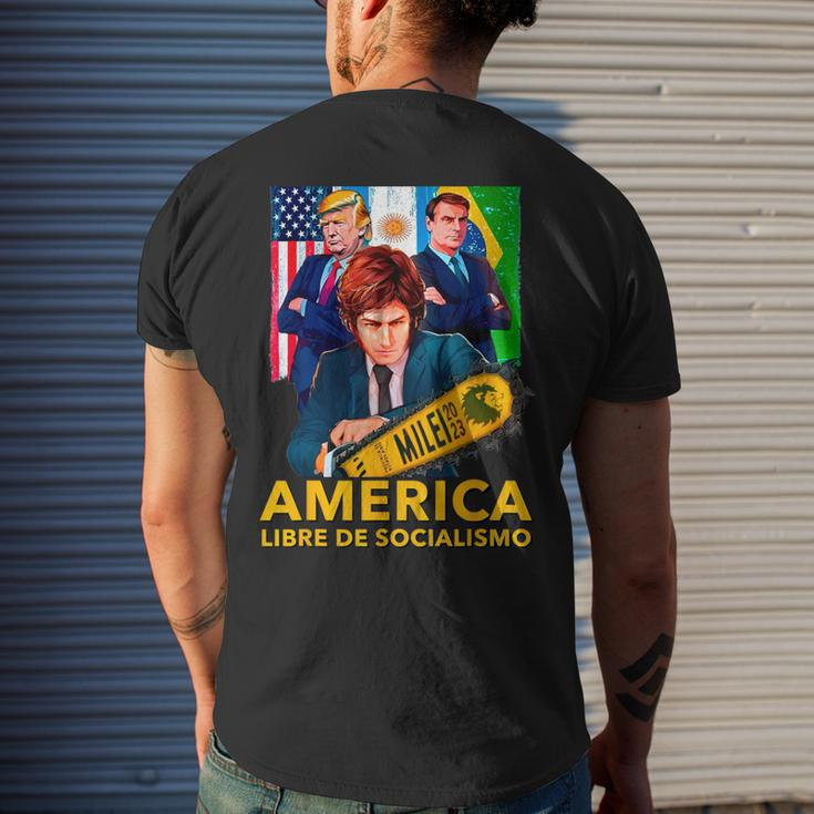 Javier Milei Presidente 2023 America Libre De Socialismo Men's T-shirt Back Print Gifts for Him