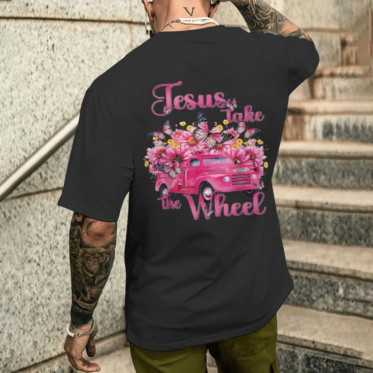 Jesus Take The Wheel Truck God Believer Men's T-shirt Back Print Gifts for Him