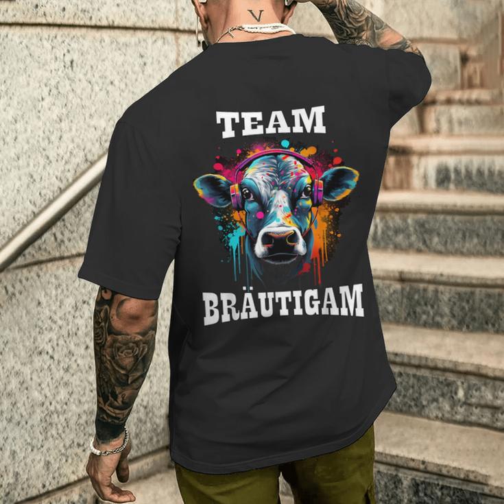 Jga Team Bräutigam Kuh Bauern & Landwirt Poltern T-Shirt mit Rückendruck Geschenke für Ihn