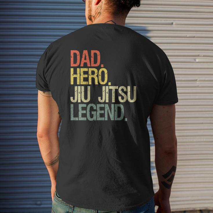 Jiu Jitsu Dad Hero Legend Vintage Retro Mens Back Print T-shirt Gifts for Him