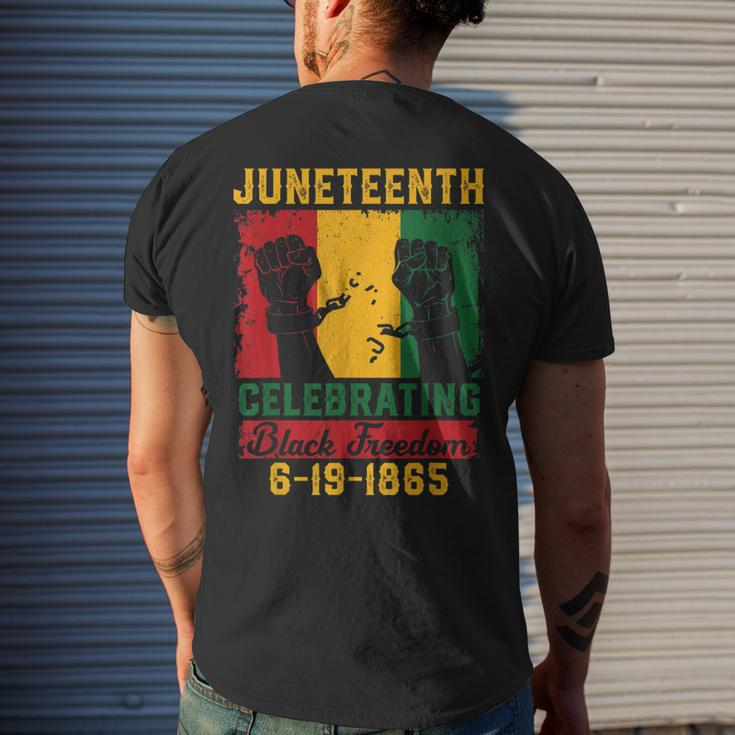 Juneteenth Celebrating Black Freedom 1865 Independence Day Mens Back Print T-shirt Gifts for Him