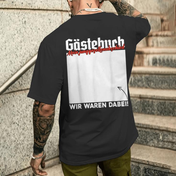 Junggesellenabschied Party Gästebuch Unterschrift Jga T-Shirt mit Rückendruck Geschenke für Ihn