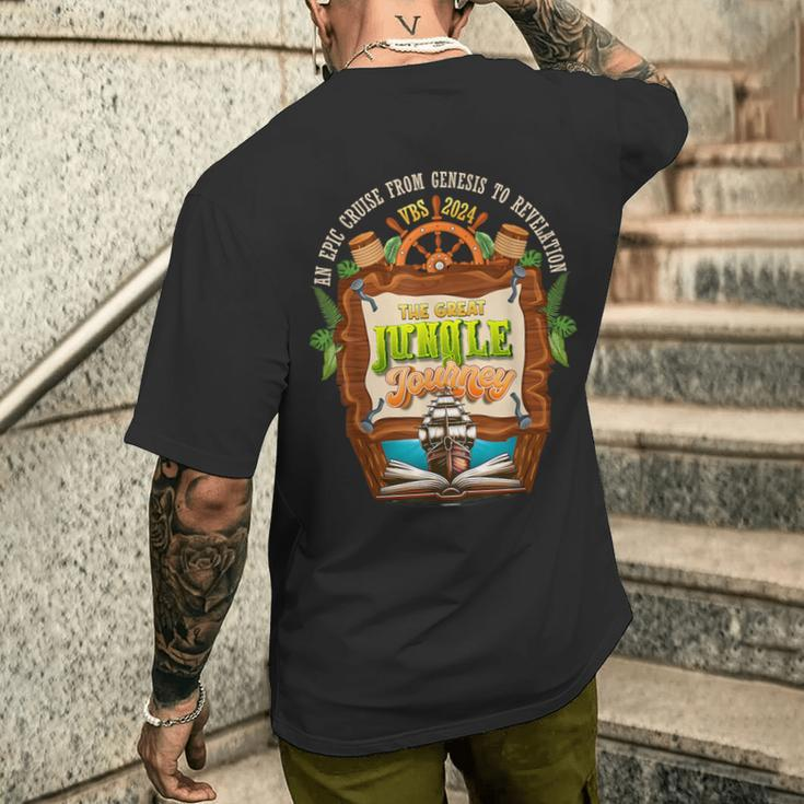 Jungle Journey Vbs 2024 Vacation Bible School Summer Camp Men's T-shirt Back Print Gifts for Him