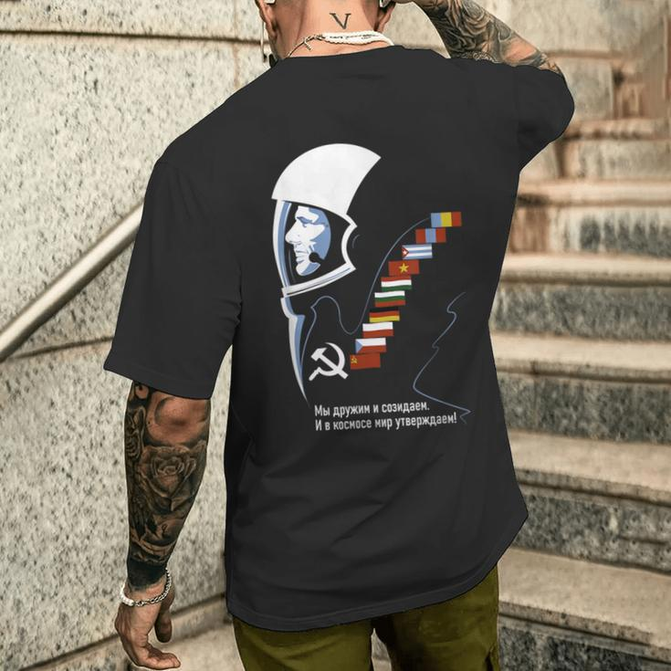 Juri Gagarinintage Sputnik Ussr Soviet Union Propaganda T-Shirt mit Rückendruck Geschenke für Ihn