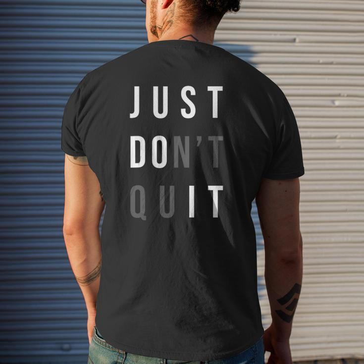Just Don't Quit Do It Gym Motivational Tank Top Mens Back Print T-shirt Gifts for Him
