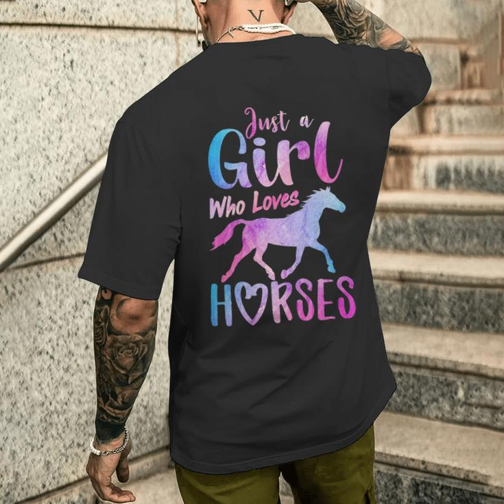 Just A Girl Who Loves Horses Riding Cute Horse Girls Women Men's T-shirt Back Print Gifts for Him