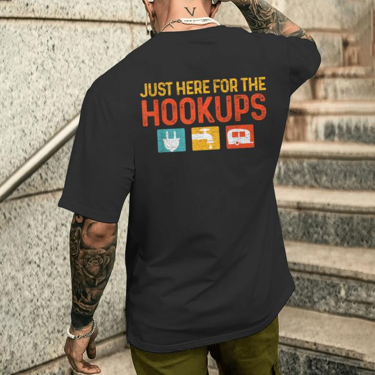Just Here For The Hookups Motorhome Camping Rv Men's T-shirt Back