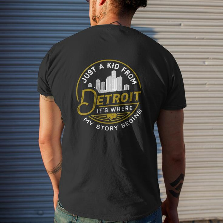 Just A Kid From Detroit It Is Where My Story Begins Lovely For Lovers Mens Back Print T-shirt Gifts for Him