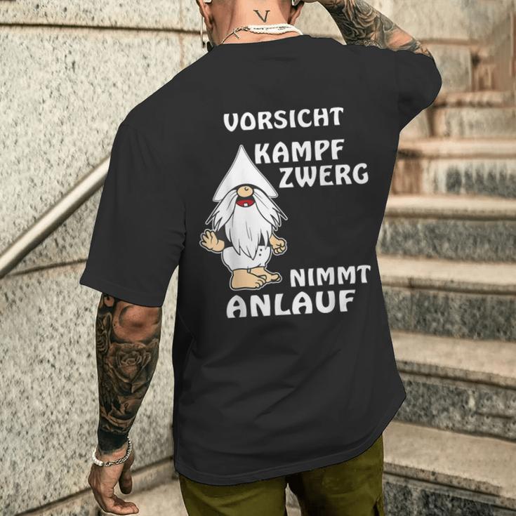 Kampfzwerg Nimmt Anlauf Small Short S T-Shirt mit Rückendruck Geschenke für Ihn