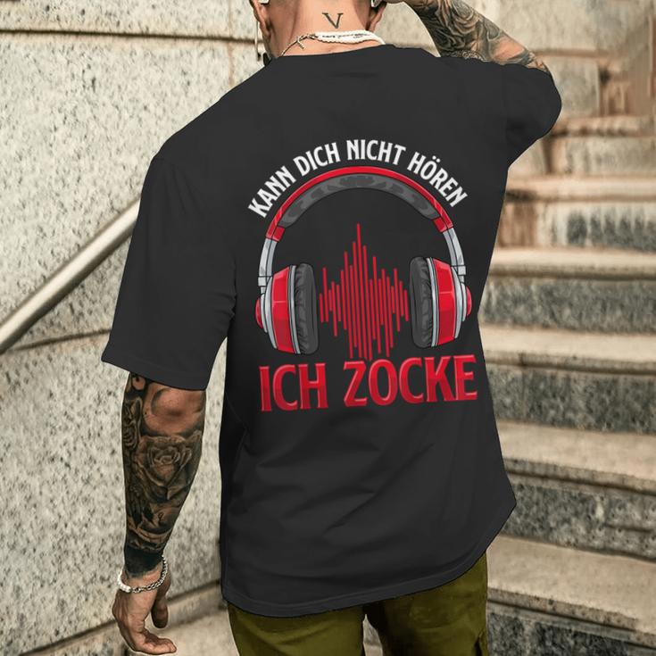 Kann Dich Nicht Hören Ich Zocke I Pc Gamer Headset Half Sleeve T-Shirt mit Rückendruck Geschenke für Ihn