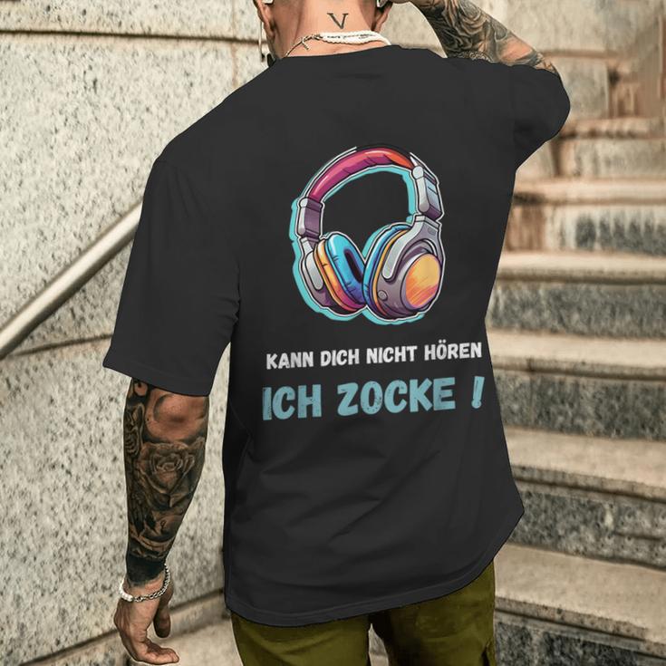 Kann Dich Nicht Hören Ich Zocke Kurzärmliges Herren-T-Kurzärmliges Herren-T-Shirt für Gamer, Schwarzes Gaming Tee Geschenke für Ihn