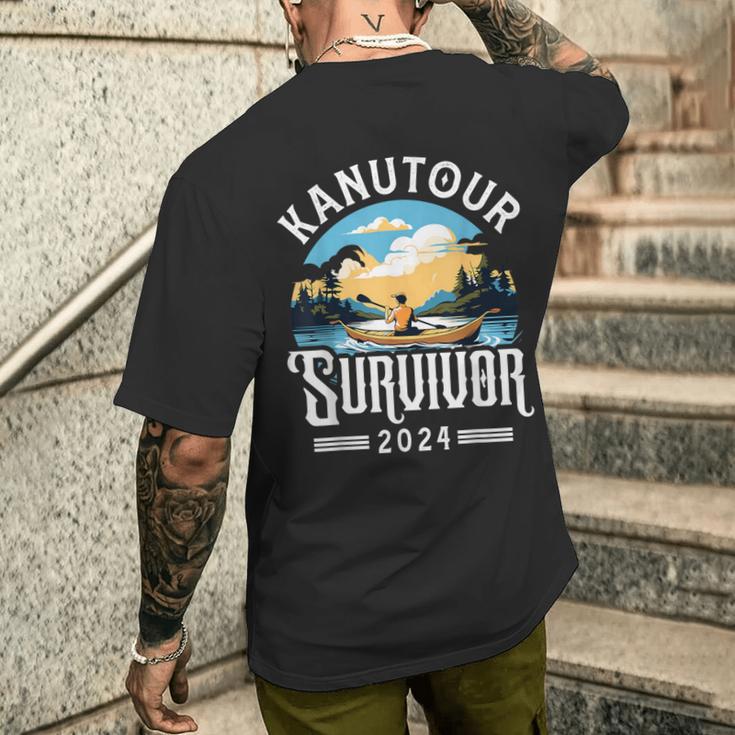 Kanufahrer Kanu Kanutour Survivor 2024 T-Shirt mit Rückendruck Geschenke für Ihn