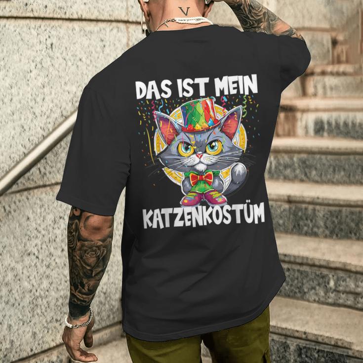 Karneval Katze Kurzärmliges Herren-T-Kurzärmliges Herren-T-Shirt, Schwarzes Das Ist Mein Katzenkostüm Outfit Geschenke für Ihn