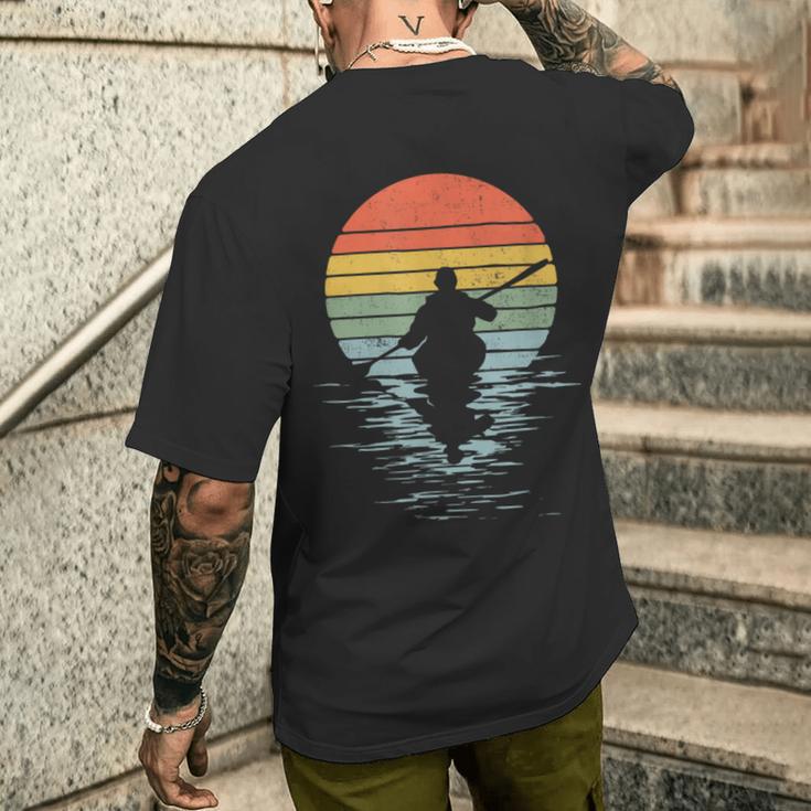 Kayak Vintage Horizon Motif T-Shirt mit Rückendruck Geschenke für Ihn