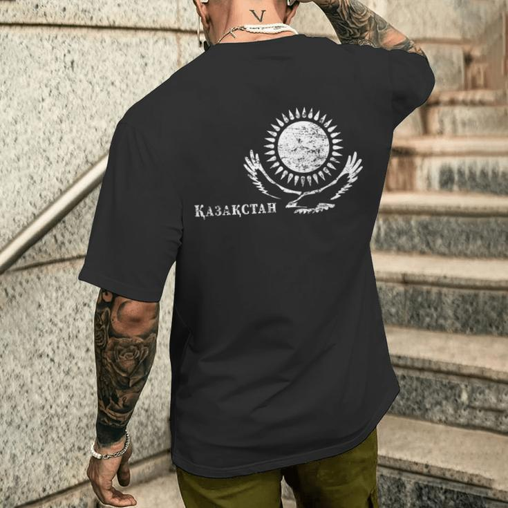Kazakhstan Eagle T-Shirt mit Rückendruck Geschenke für Ihn