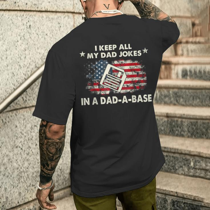 I Keep All My Dad Jokes In A Dad-A-Base Father Day Men's T-shirt Back Print Gifts for Him