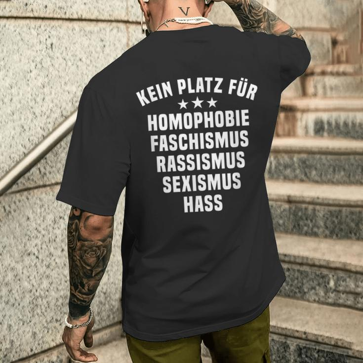 Kein Platz Für Homophobia Carnival Racism Sexism T-Shirt mit Rückendruck Geschenke für Ihn
