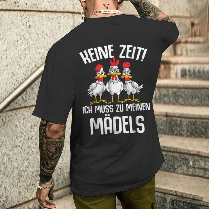 Keine Zeit Ich Muss Zu Meinen Mädels Bauernhof T-Shirt mit Rückendruck Geschenke für Ihn