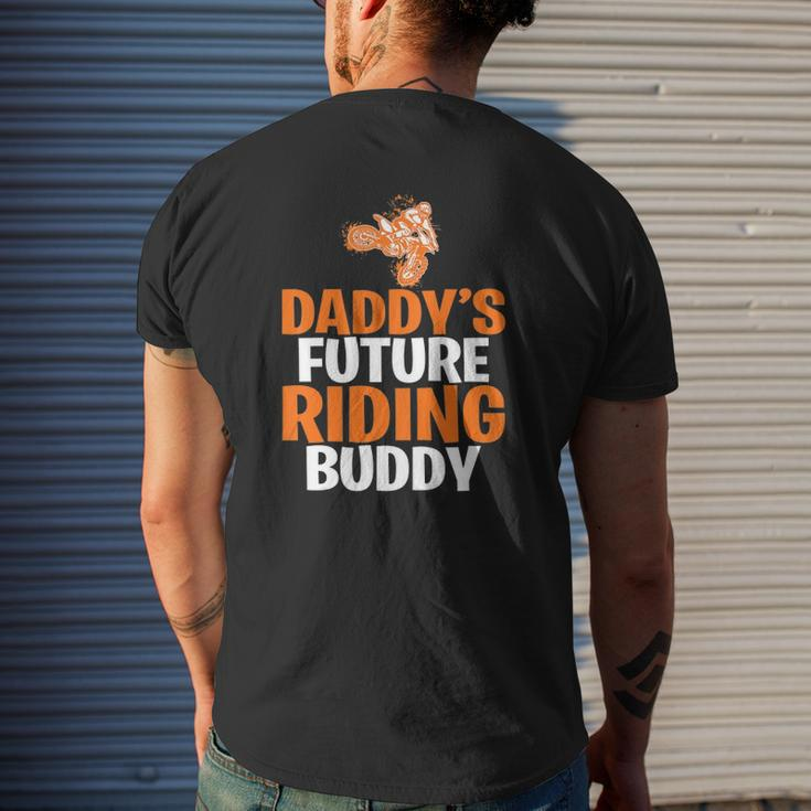 Kids Daddy's Future Riding Buddy Motocross Kids Father Son Mens Back Print T-shirt Gifts for Him