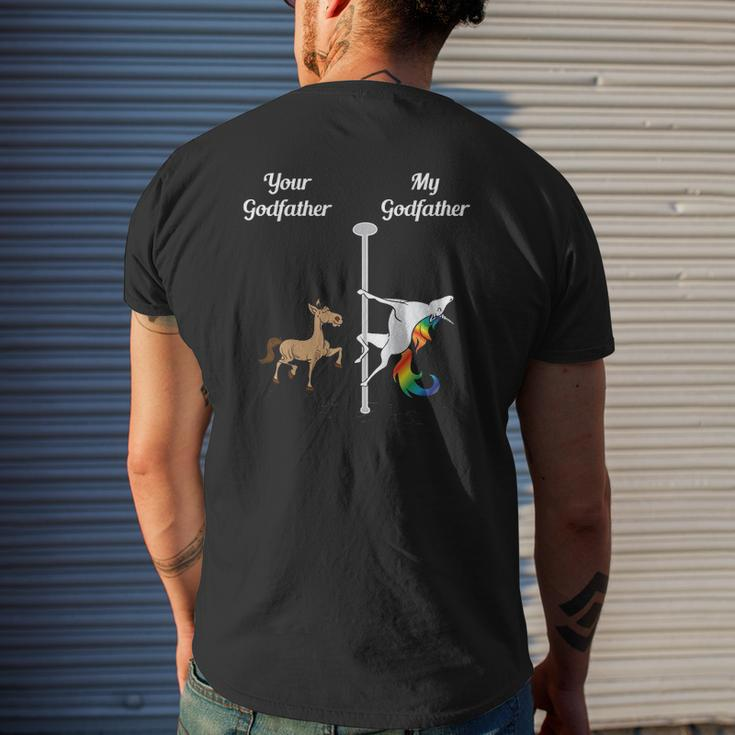 Kids Your Uncle My Godfather You Me Dancing Unicorn Mens Back Print T-shirt Gifts for Him