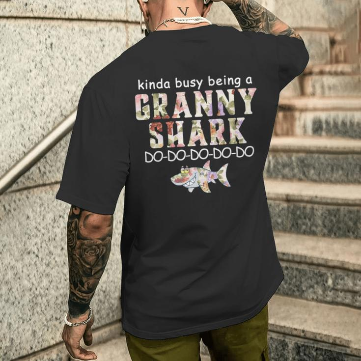 Kinda Busy Being A Granny Shark Men's T-shirt Back Print Gifts for Him