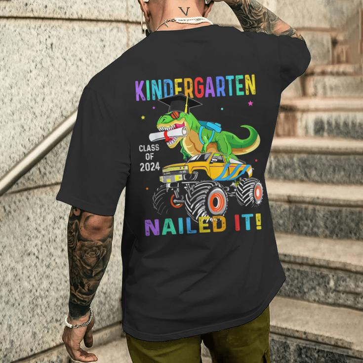 Kindergarten Graduation Class 2024 Graduate Dinosaur Boys Men's T-shirt Back Print Gifts for Him