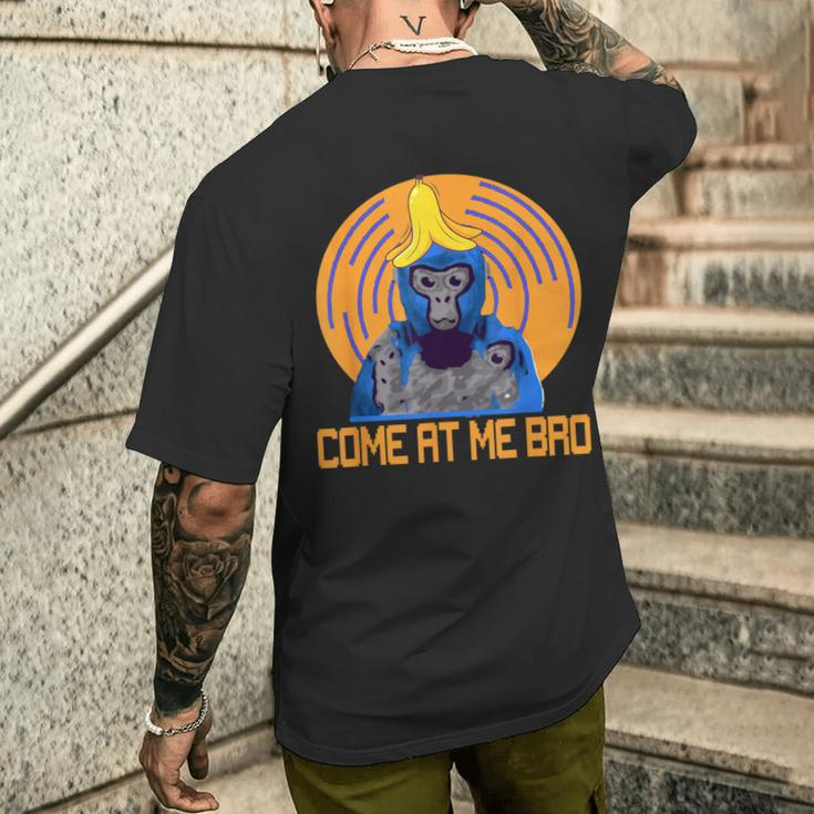 Komm Zu Mir Bro Gorilla Monke Tag Gorilla Vr Gamer Black T-Shirt mit Rückendruck Geschenke für Ihn