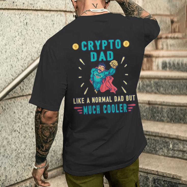 Krypto Dad Bitcoin Miner Lustige Kryptowährung Papa T-Shirt mit Rückendruck Geschenke für Ihn