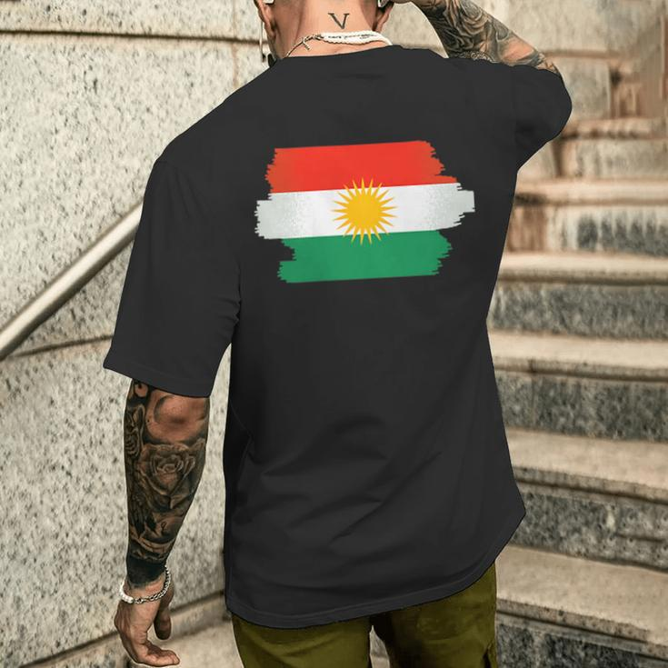 Kurdistan Flag Chest Kurdish Kurd T-Shirt mit Rückendruck Geschenke für Ihn