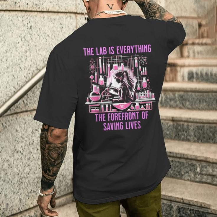 The Lab Is Everything The Forefront Of Saving Lives Lab Week Men's T-shirt Back Print Gifts for Him
