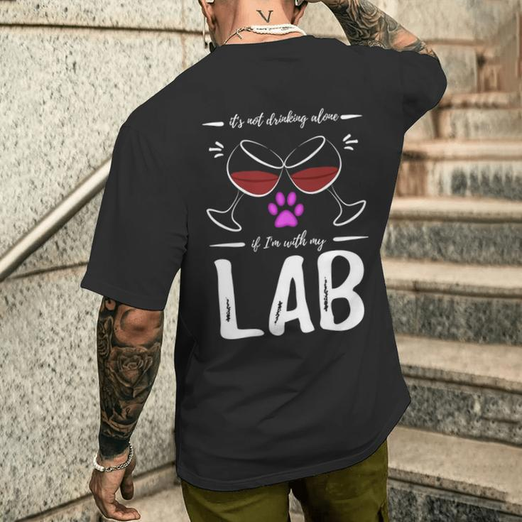 Lab Mom Wine Men's T-shirt Back Print Gifts for Him