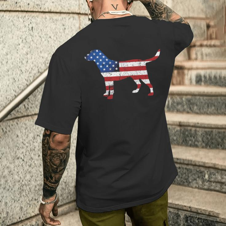 Labrador 4Th Of July Patriotic American Usa Flag Lab Lover Men's T-shirt Back Print Gifts for Him