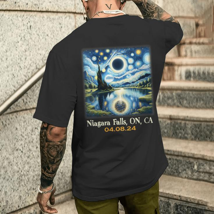 Lake Total Solar Eclipse Niagara Falls Ontario Canada Men's T-shirt Back Print Gifts for Him