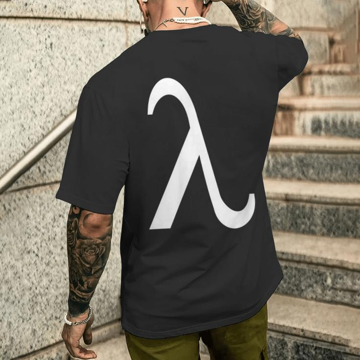 Lambda Greek Letter Says Lambda Greek Sign Symbol Function Men's T-shirt Back Print Funny Gifts