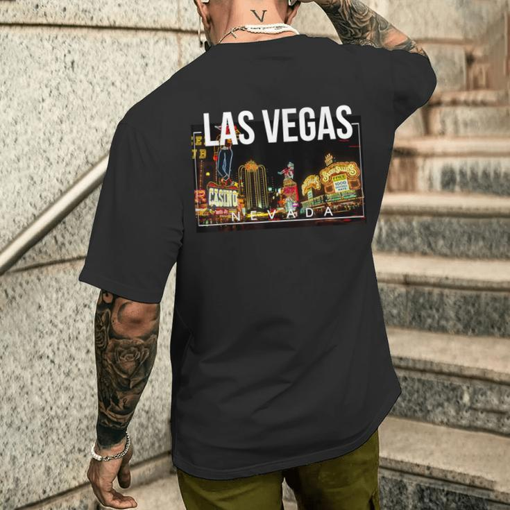 Las Vegas Nevada Strip For Casino And Poker Fans T-Shirt mit Rückendruck Geschenke für Ihn
