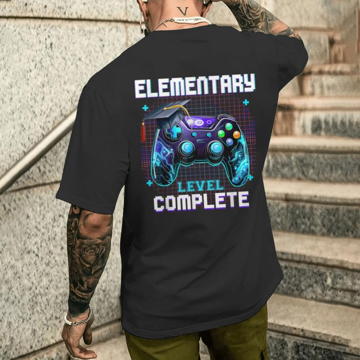 Last Day Of Elementary Level Complete Graduation Him Boys Men's T-shirt Back Print Gifts for Him