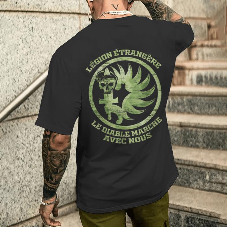 Le Diable Marche Avec Nous Legion Etrangere S T-Shirt mit Rückendruck Geschenke für Ihn