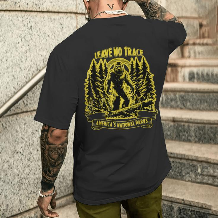 Leave No Trace America's National Parks Men's T-shirt Back Print Gifts for Him