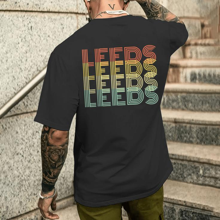Leeds Retro Home Vintage City Hometown Men's T-shirt Back Print Funny Gifts