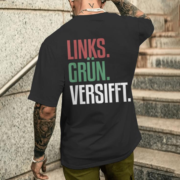 Left Green Versifft Ironic Anti-Rassism T-Shirt mit Rückendruck Geschenke für Ihn