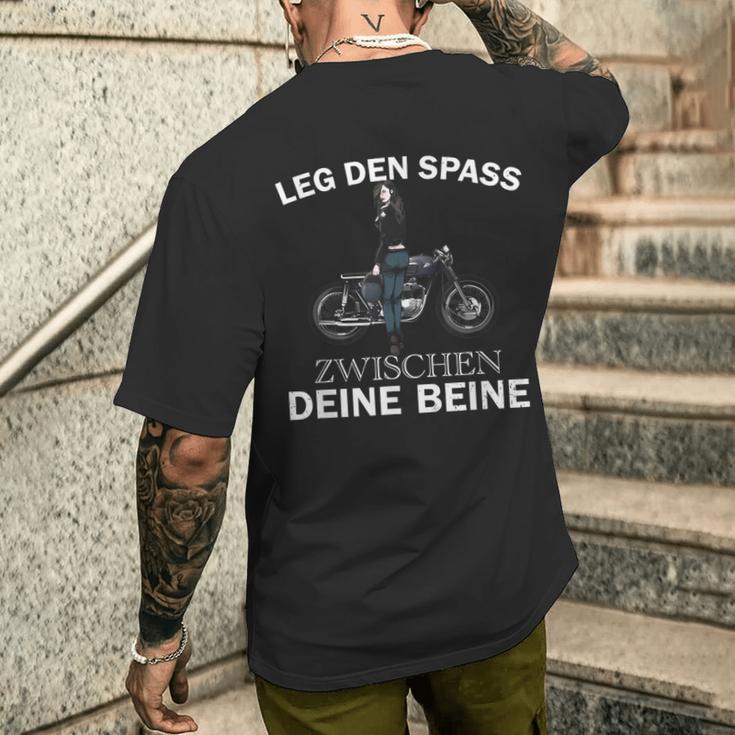 Leg Den Spass Zwischen Deine Beine T-Shirt mit Rückendruck Geschenke für Ihn