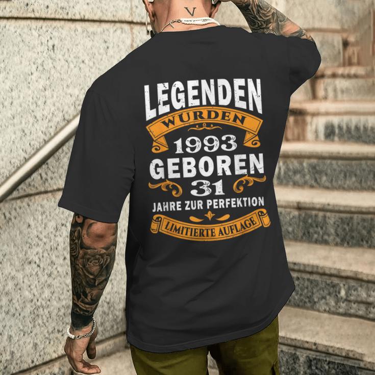 Legenden 1993 Geboren Geschenk Jahrgang 31 Geburtstag T-Shirt mit Rückendruck Geschenke für Ihn