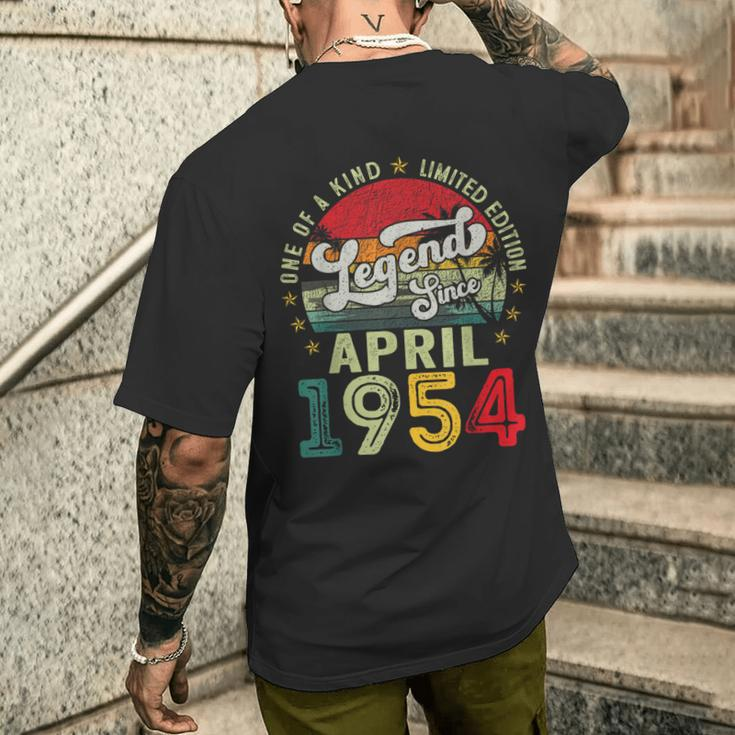 Legends Since April 1954 70 Year Old 70Th Birthday Men Men's T-shirt Back Print Gifts for Him
