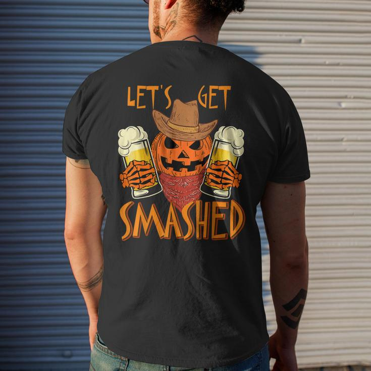 Let's Get Smashed Pumpkin Drink Halloween Beer Oktoberfest Mens Back Print T-shirt Gifts for Him