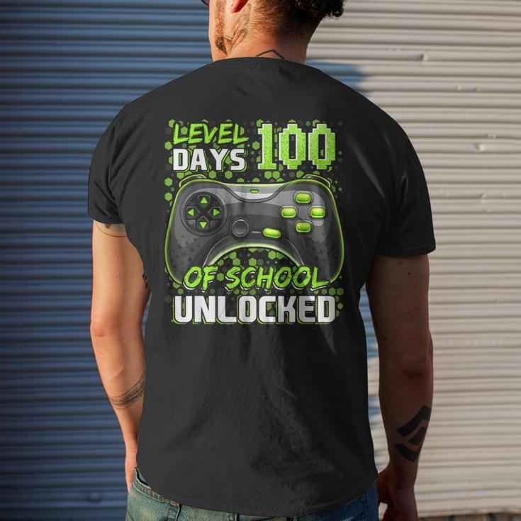 Level 100 Days Of School Unlocked Boys 100Th Day Of School Men's T-shirt Back Print Gifts for Him