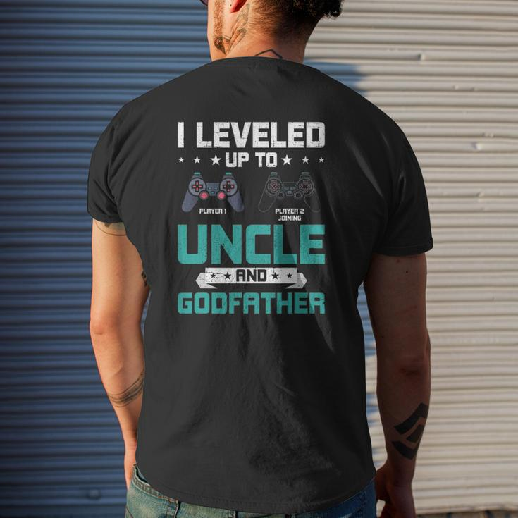 I Leveled Up To Uncle Video Gamer Uncle Mens Back Print T-shirt Gifts for Him