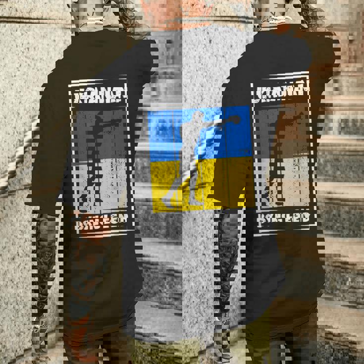 Leyenda De Boxeo Ucraniana Con Bandera Para Boxeador De Ucrania Camiseta Hombre Estampado Espalda Regalos para él