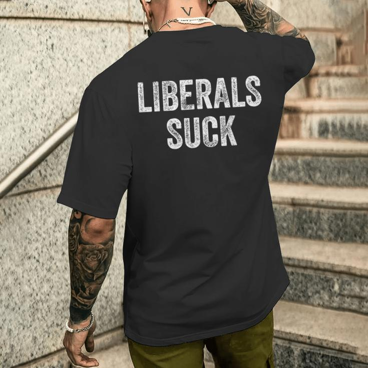 Liberals Suck Republican Conservatives Men's T-shirt Back Print Gifts for Him