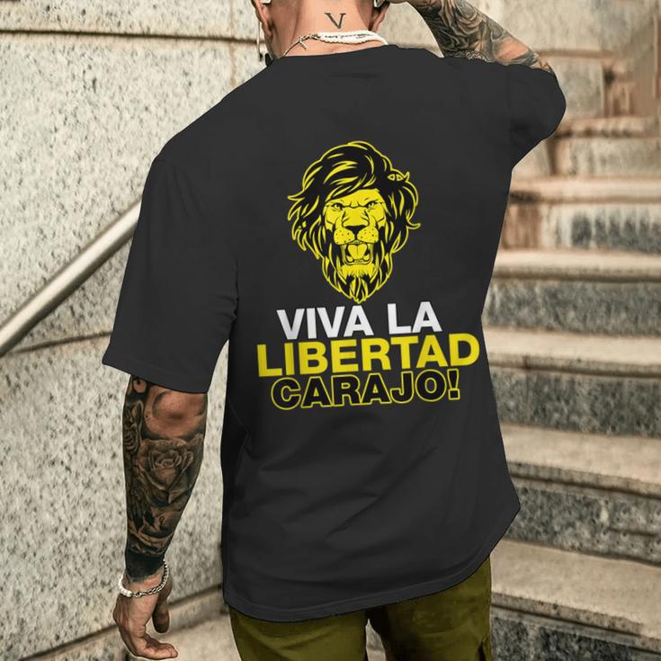 Libertarianismiva La Libertad Carajo Milei President T-Shirt mit Rückendruck Geschenke für Ihn